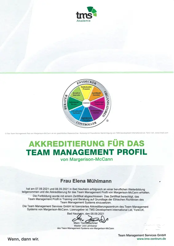 tmp zertifikat s1 elena muehlmann
